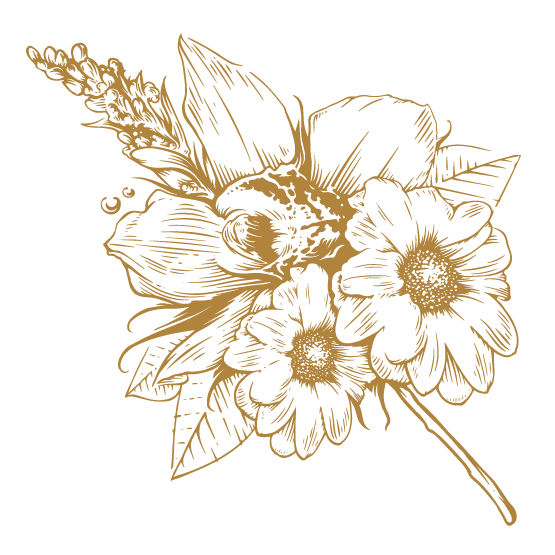 Illustrationen eines großen Blumestraußes