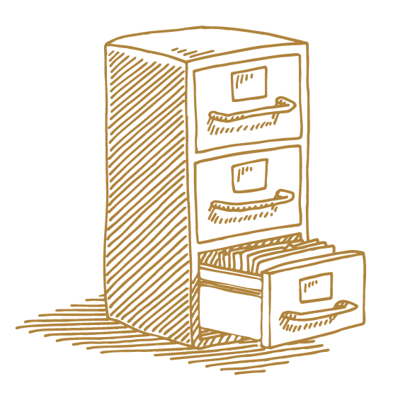 Illustration eines Archiv-Schranks